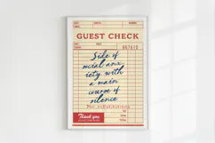 Funny Guest Check PNG Vintage Diner Style, Sublimation PNG. Product Image 3