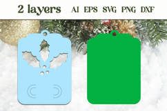 Christmas money card holder, Holly leaves gift card svg Product Image 2