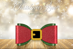 Christmas bow svg, Hair bow template, Laser cut decoration Product Image 1