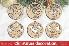 Christmas tree toys laser cut, Decoration papercut, Gift tag Product Image 1