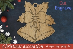 Christmas bells ornament Laser engraving Product Image 2