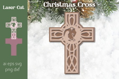 Christmas cross, Nativity scene cross, Religious Laser cut Product Image 1