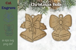 Christmas bells ornament Laser engraving Product Image 1