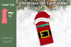 Santa card holder svg laser, Christmas gift svg papercut Product Image 1