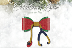Nurse christmas bow svg, Hair bow laser cut, Decoration Product Image 1