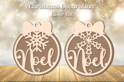 Noel decoration, Christmas ornament laser cut, Gift tag Product Image 1