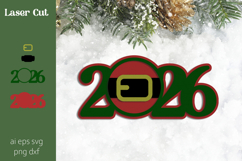 New year 2026, 3d laser cut decoration, Christmas svg Product Image 2
