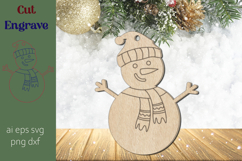 Christmas snowman ornament svg, Laser engraving decoration Product Image 1