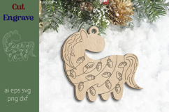 2026 Horse ornament, New year symbol svg, Wooden decoration Product Image 1