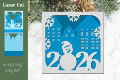 New year 2026 card, Layered papercut Christmas shadow box Product Image 1