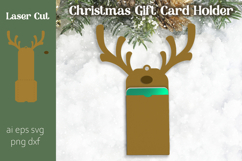 Christmas card holder with Rudolph, Christmas gift svg Product Image 1