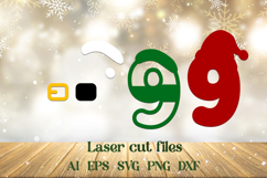 Christmas numbers svg, 3d Layered Christmas decoration Product Image 2