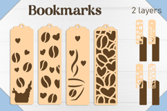Coffee lovers bookmark svg, Bookmark layered papercut Product Image 1