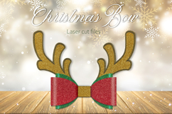 Christmas paper bow, Decoration laser cut, Hair bow Product Image 6