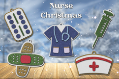 Nurse Christmas ornament svg, 3d laser cut decoration Product Image 1