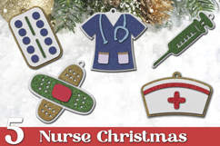 Nurse Christmas ornament svg, 3d laser cut decoration Product Image 3