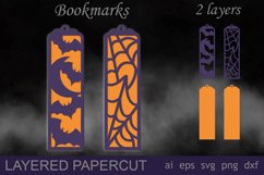Layered halloween bookmarks, Halloween laser cut svg Product Image 1