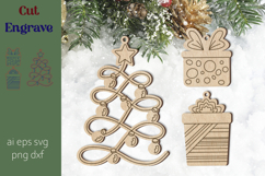 Christmas tree ornament svg, Laser engraving decoration Product Image 1