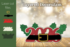 2026 New year, 3d laser cut decoration, Christmas svg Product Image 1