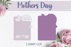 Mother’s Day photo frame and roses card laser cut Product Image 3
