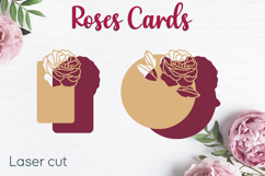 Roses card svg, Layered Mothers day card laser cut Product Image 3
