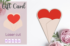 Heart greeting card svg, Mothers Day, Love card papercut Product Image 1