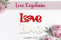 Valentines day gift card and wooden keychain, Love laser cut Product Image 3