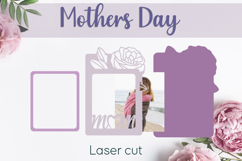 Mother’s Day photo frame and roses card laser cut Product Image 2