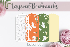 Lily flower bookmarks, Layered floral bookmark, Gift tag svg Product Image 3