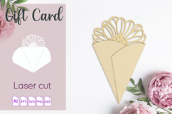 Flower gift card svg, Mothers Day card papercraft Product Image 1