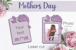 Mother’s Day photo frame and roses card laser cut Product Image 1