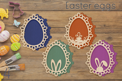Decorative Easter eggs gift tags, Easter garlang laser Product Image 2