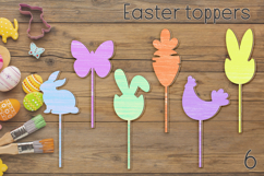 Easter cake topper laser cut, Spring bunny, Egg hunt decor Product Image 1