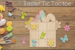 Kids Easter game laser cut, Tic tac toe svg, Engraving Product Image 1