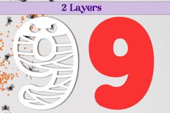 Halloween Mummy numbers, 3d layered decoration laser cut Product Image 2