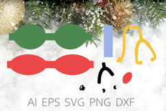 Nurse christmas bow svg, Hair bow laser cut, Decoration Product Image 2