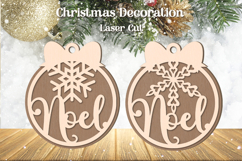 Noel decoration, Christmas ornament laser cut, Gift tag Product Image 2