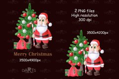 Santa Claus sublimation design, Christmas tree Santa PNG Product Image 5