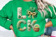 St Patrick's Day png | Luck Faux Knit Shirt Design Product Image 3