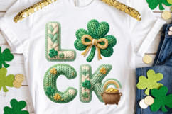 St Patrick's Day png | Luck Faux Knit Shirt Design Product Image 4