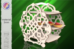Cupcake Stand Ramadan Laser Cut SVG, 3 Tier Dessert Tray Product Image 1