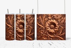 Copper engraved Flowers 20oz Tumbler Sublimation design PNG Product Image 1