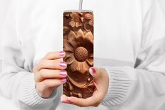 Copper engraved Flowers 20oz Tumbler Sublimation design PNG Product Image 2