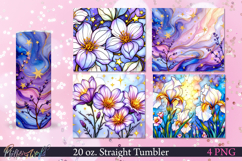 Tumbler Wraps | Purple Flowers Product Image 1