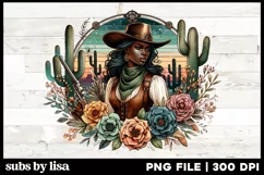 Western Sublimation Design PNG African American Woman Product Image 1