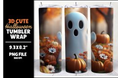 3D Halloween Ghost Tumbler Sublimation Wrap Design Product Image 1