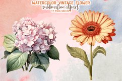 Vintage Flower Watercolor Sublimation Clipart Product Image 4
