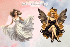 Vintage Pin-Up Halloween Girl Clipart Product Image 4