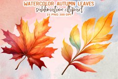 Watercolor Autumn Leaves Sublimation Clipart Product Image 4