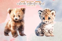 Watercolor Baby Wildlife Animal Sublimation Clipart Product Image 4